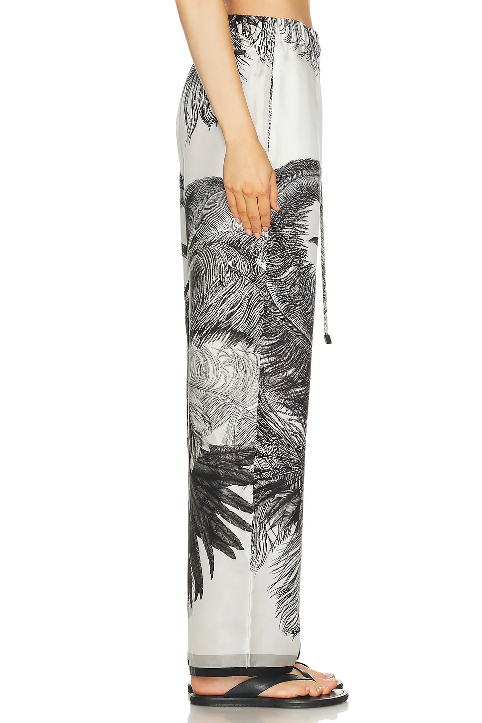 Feather Print Pant White & Black