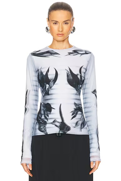 Flower Body Morphing Mariniere Top White, Grey, & Black