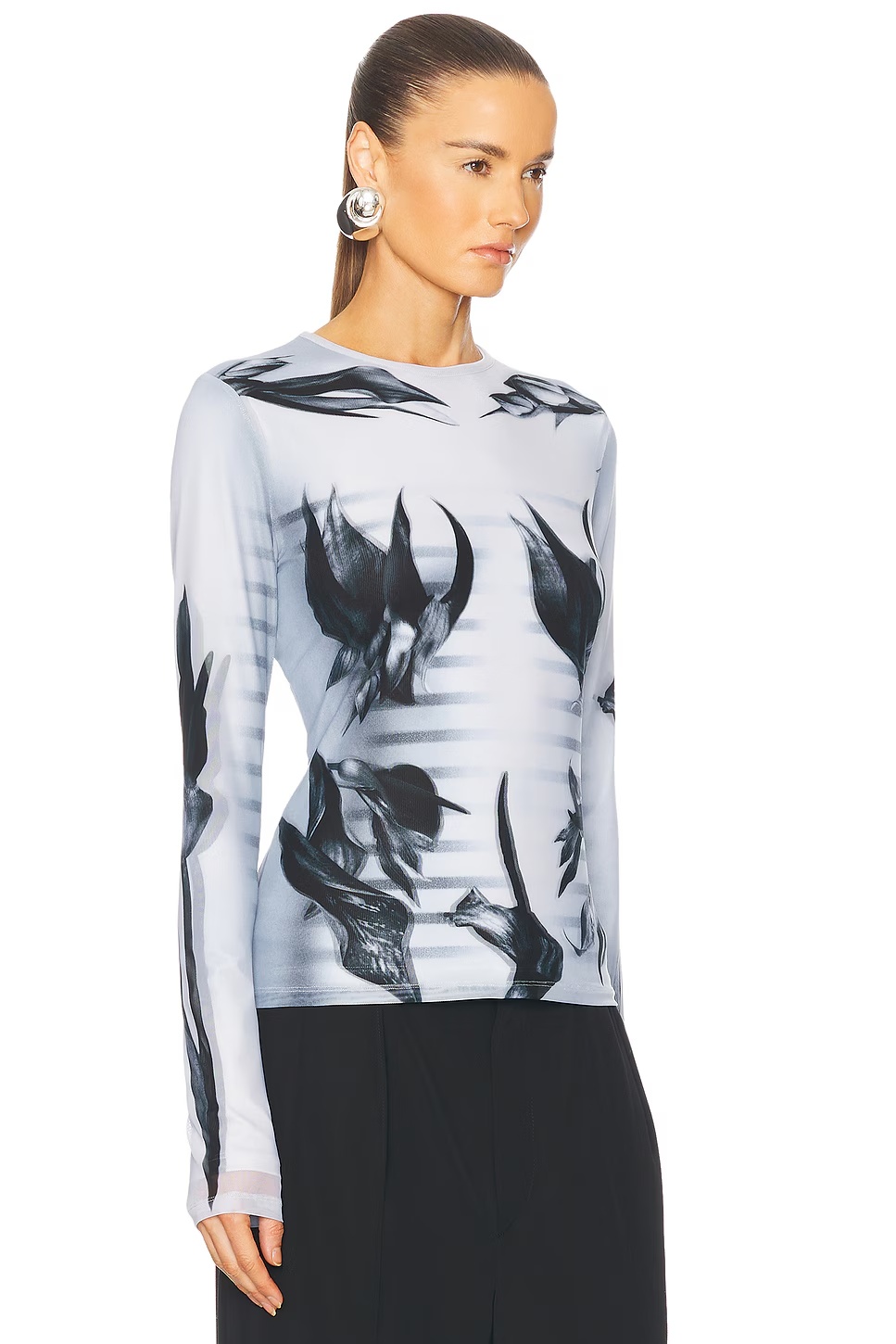 Flower Body Morphing Mariniere Top White, Grey, & Black