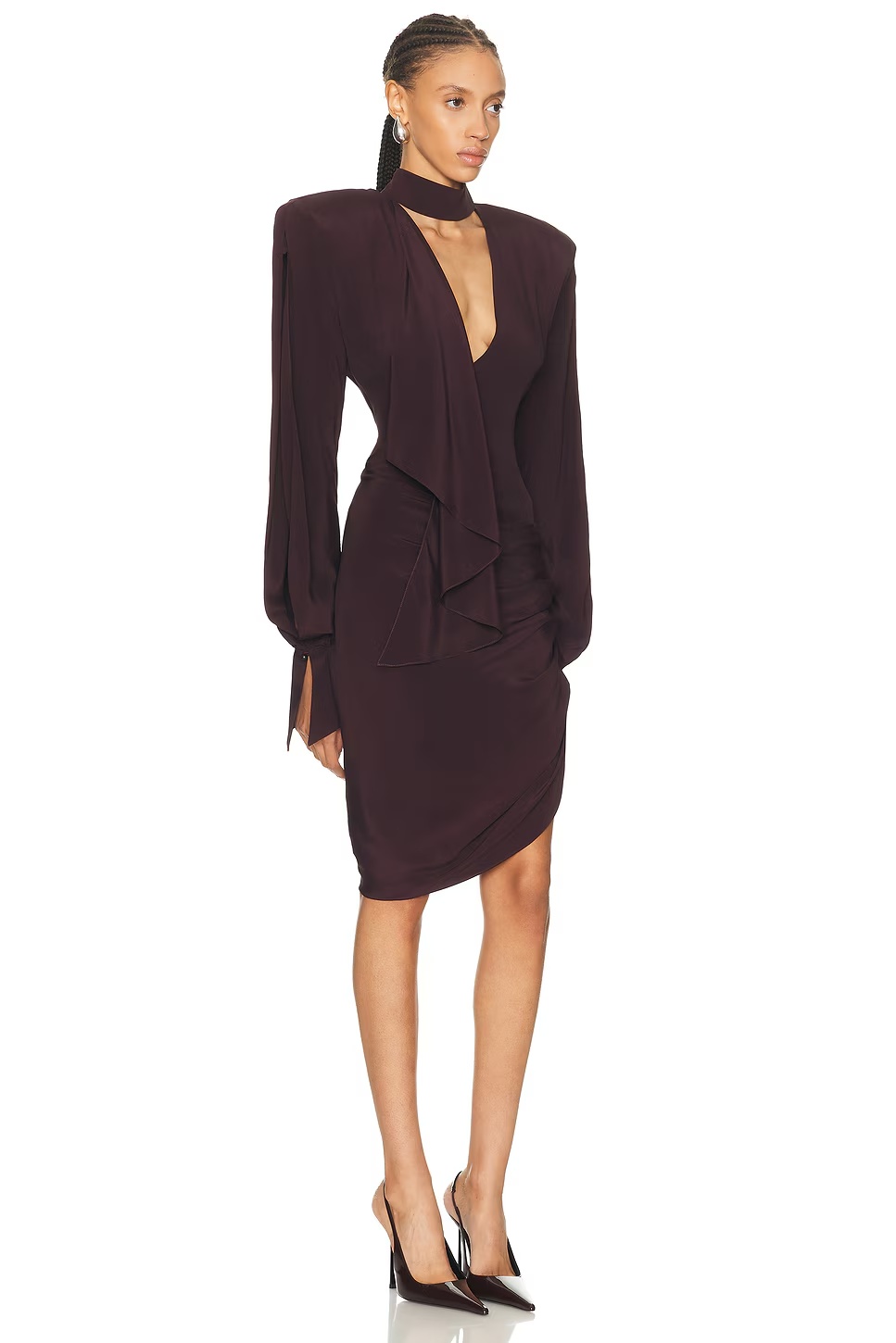 Long Sleeve Mini Dress Dark Plum