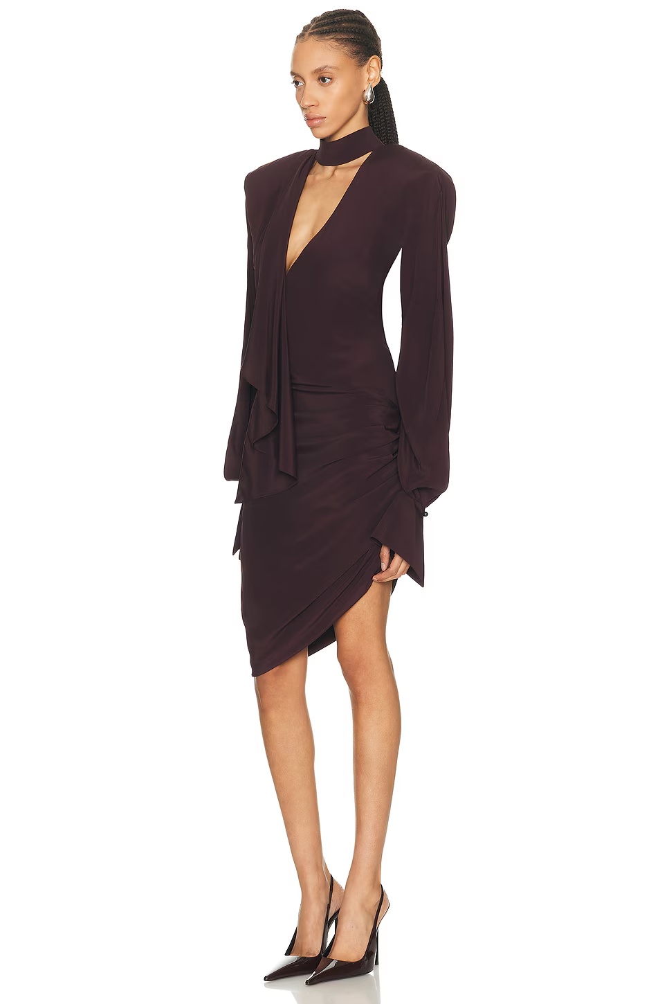 Long Sleeve Mini Dress Dark Plum