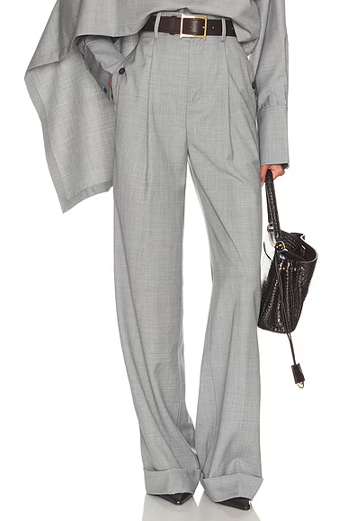 The Paperbag Trouser Grey Melange