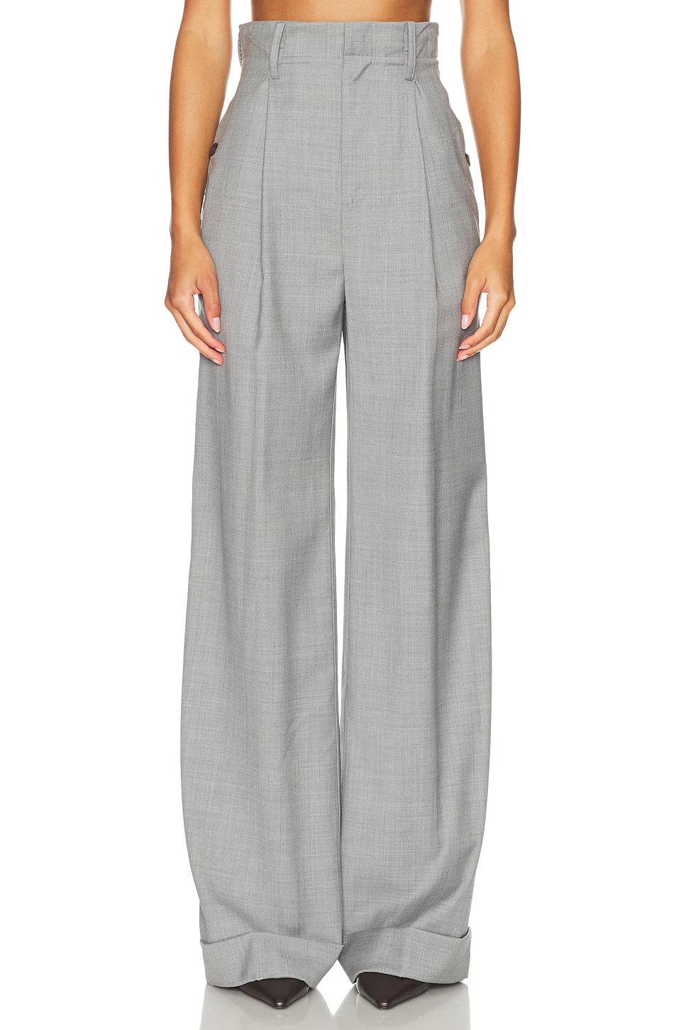 The Paperbag Trouser Grey Melange