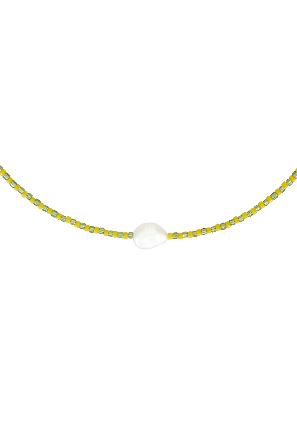for FWRD Shoom Necklace 15" Freshwater Keshi, Yellow & Green