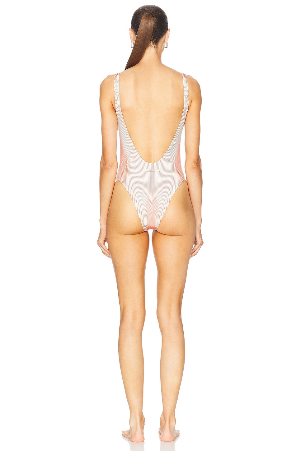 Pinstripe Body Morphing One Piece Mint & Coral