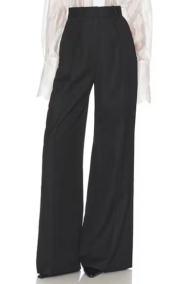 The Double Pleat Trouser Black
