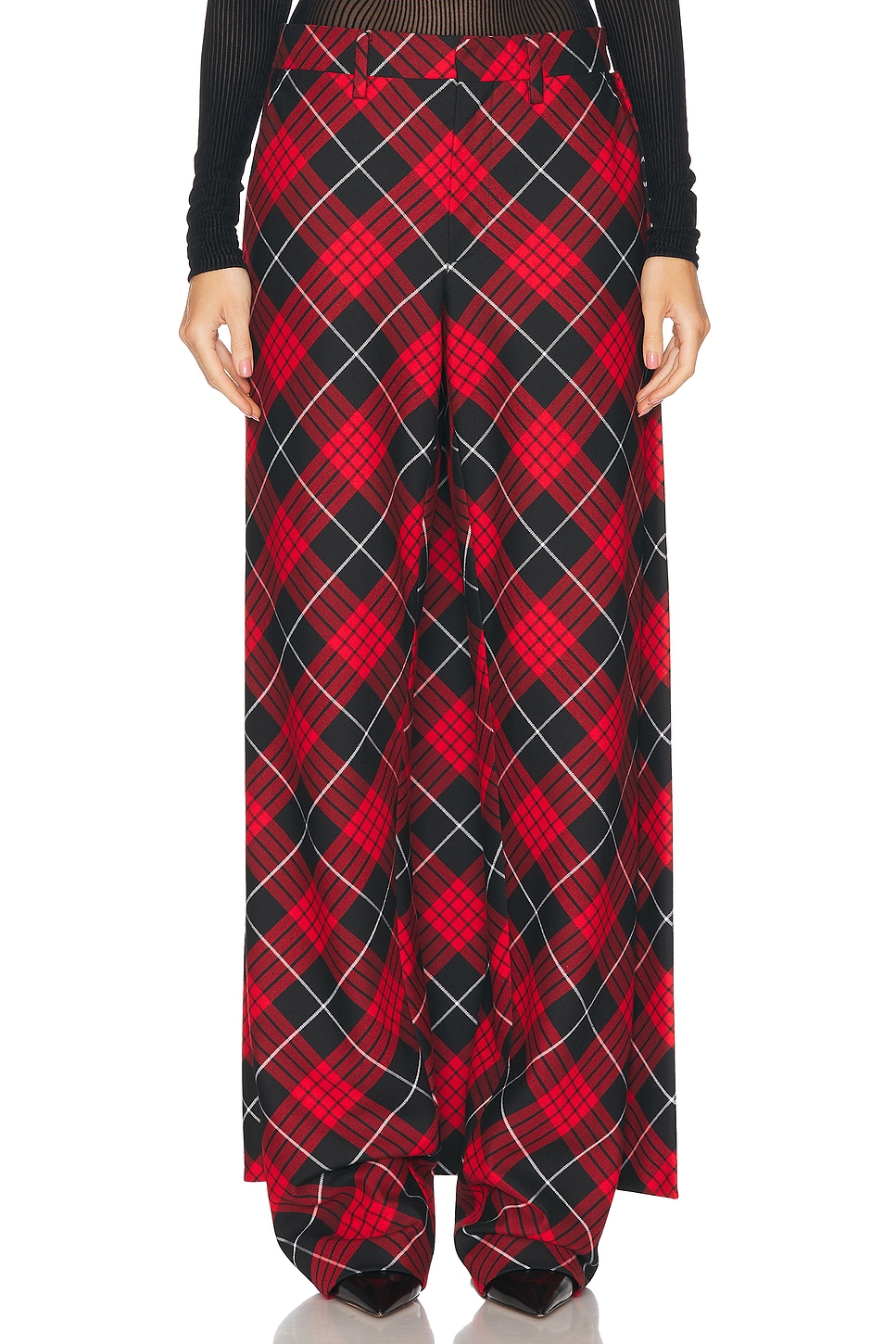 Tartan Pant Skirt Red, Black, & White