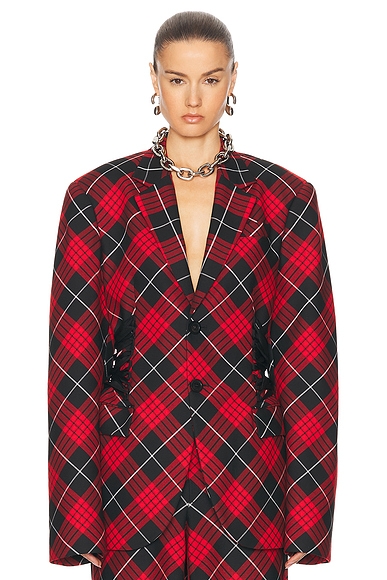 Tartan Tailored Jacket Red, Black, & White