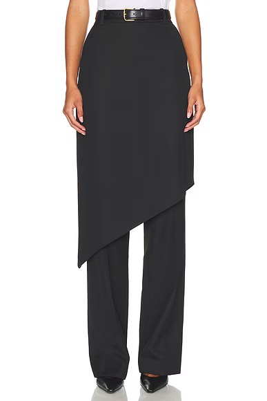 Trouser With Attached Skirt Black