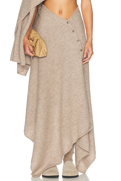 Lauren Midi Knit Skirt Beige