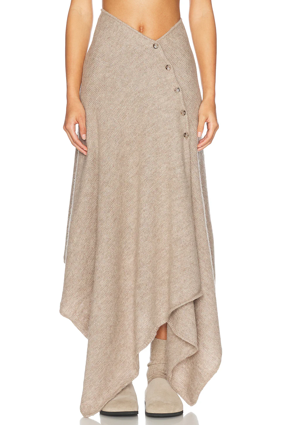 Lauren Midi Knit Skirt Beige
