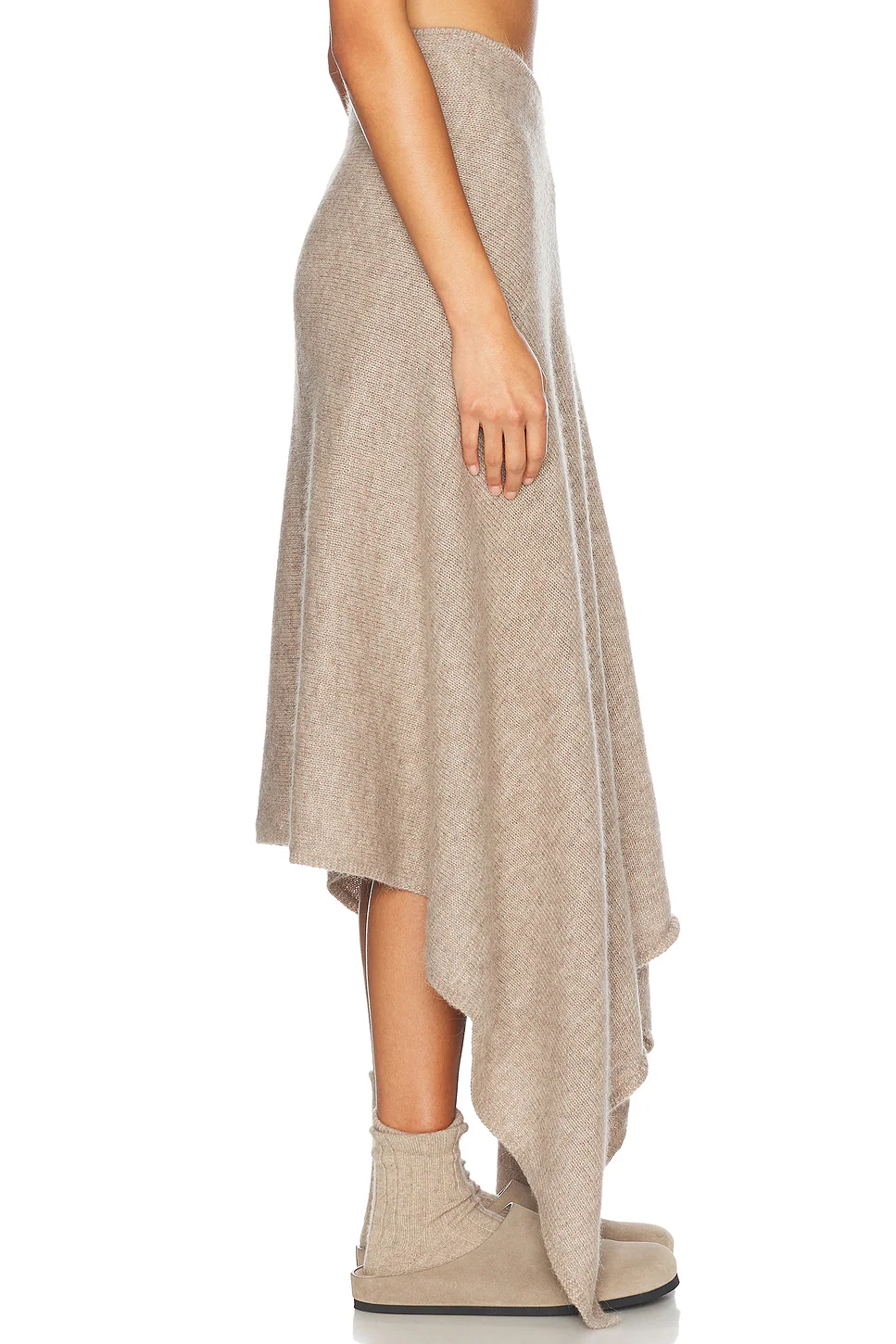 Lauren Midi Knit Skirt Beige