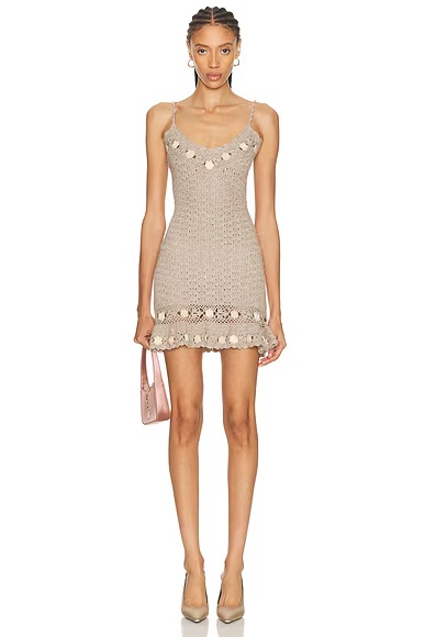 3d Flower Mini Dress Grey