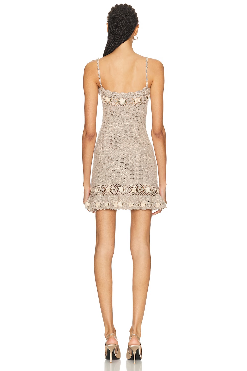 3d Flower Mini Dress Grey