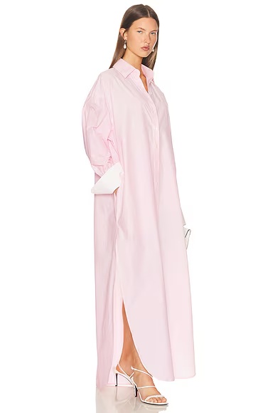 Oversized Shirt Dress in Tech Poplin Rose Quartz