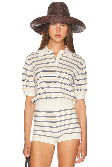 Inda Knit Polo Cream & Navy