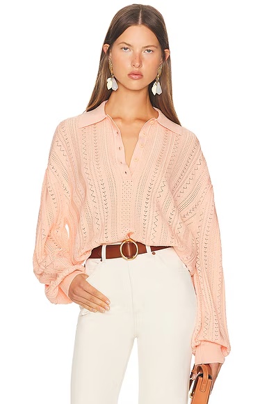 Addeline Oversized Polo Peach
