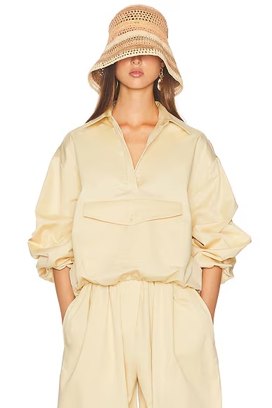 Cotton Twill Anorak Pale Yellow