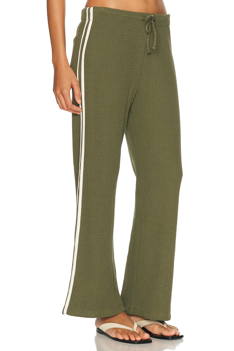 The Thermal Stripe Crop Pant Oregano