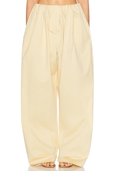 Cotton Twill Puff Pant Pale Yellow