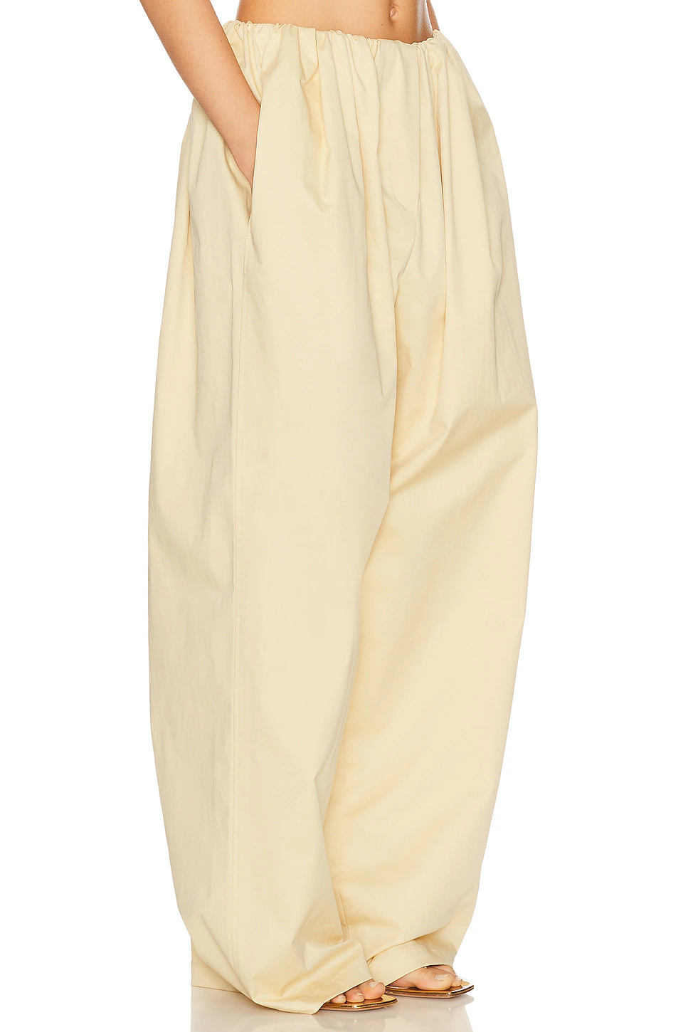 Cotton Twill Puff Pant Pale Yellow
