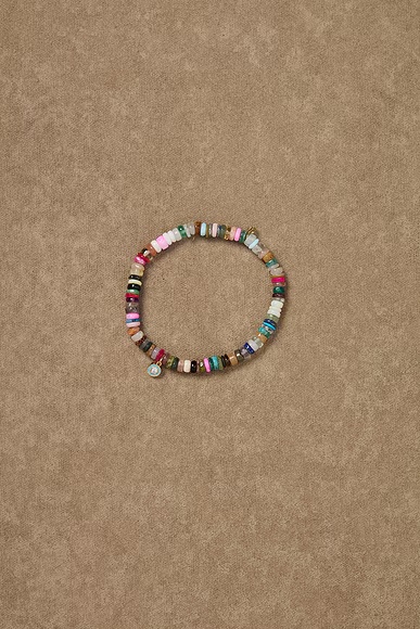 for FWRD Small Stone Enamel Charm Bracelet Rainbow Heishi
