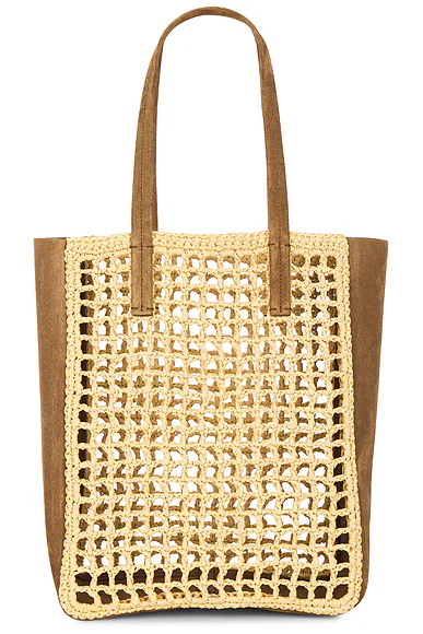 Zoe Small Raffia Tote Bag Natural & Mud