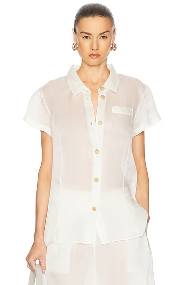 Keefe Organza Top Chalk
