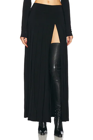 for FWRD Pleated Long Skirt Black