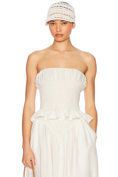The Smocked Tunic in Silk And Wool Ivory