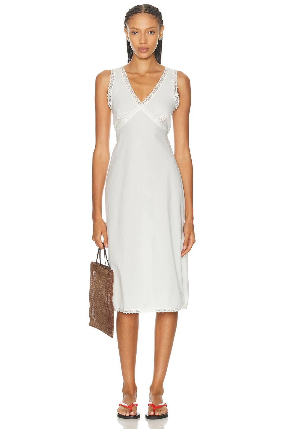 for FWRD The Iris Slip Dress White