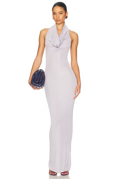 Aaliyah Maxi Knit Dress Silver