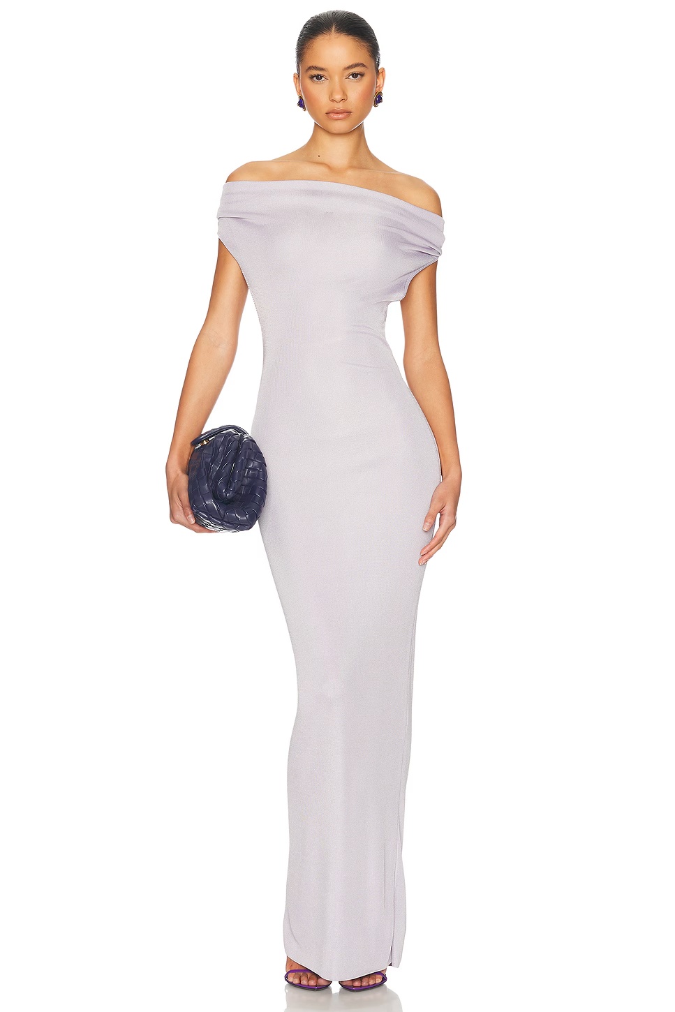 Aaliyah Maxi Knit Dress Silver