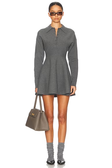 Saffron Mini Knit Dress Heather Grey