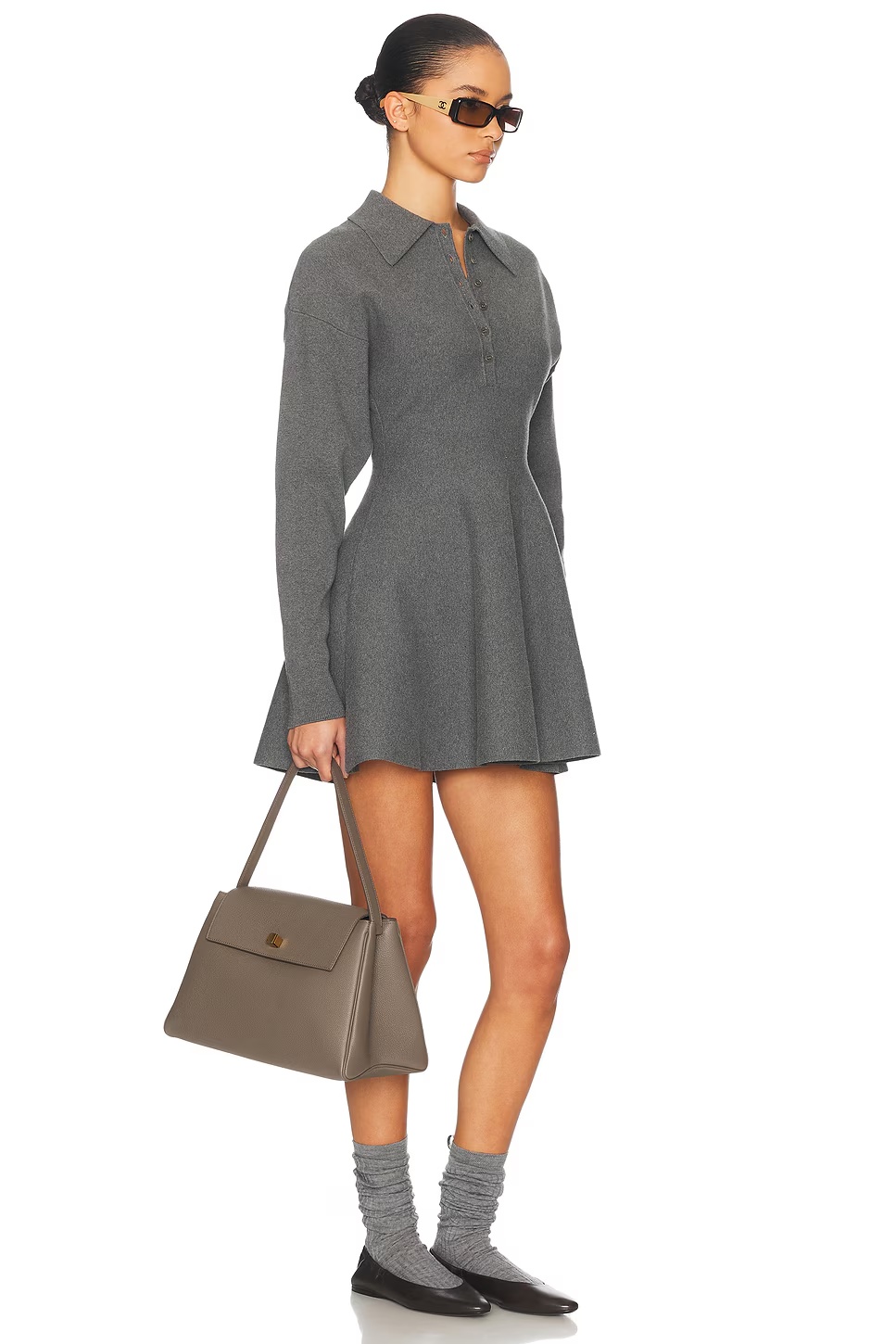 Saffron Mini Knit Dress Heather Grey