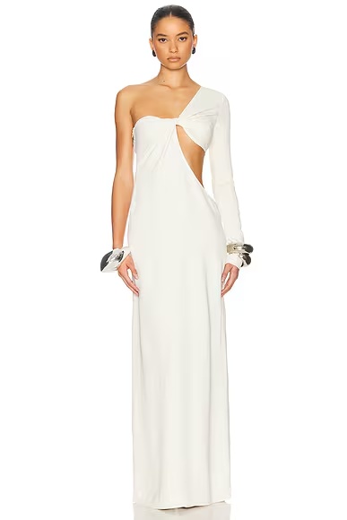 The Corsico Draped Dress Cream