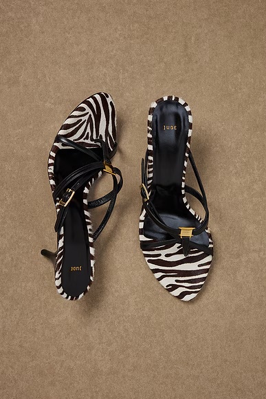 for FWRD Cross Sandal Zebra Print Pony Hair