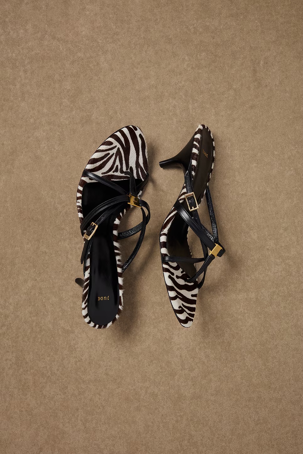 for FWRD Cross Sandal Zebra Print Pony Hair