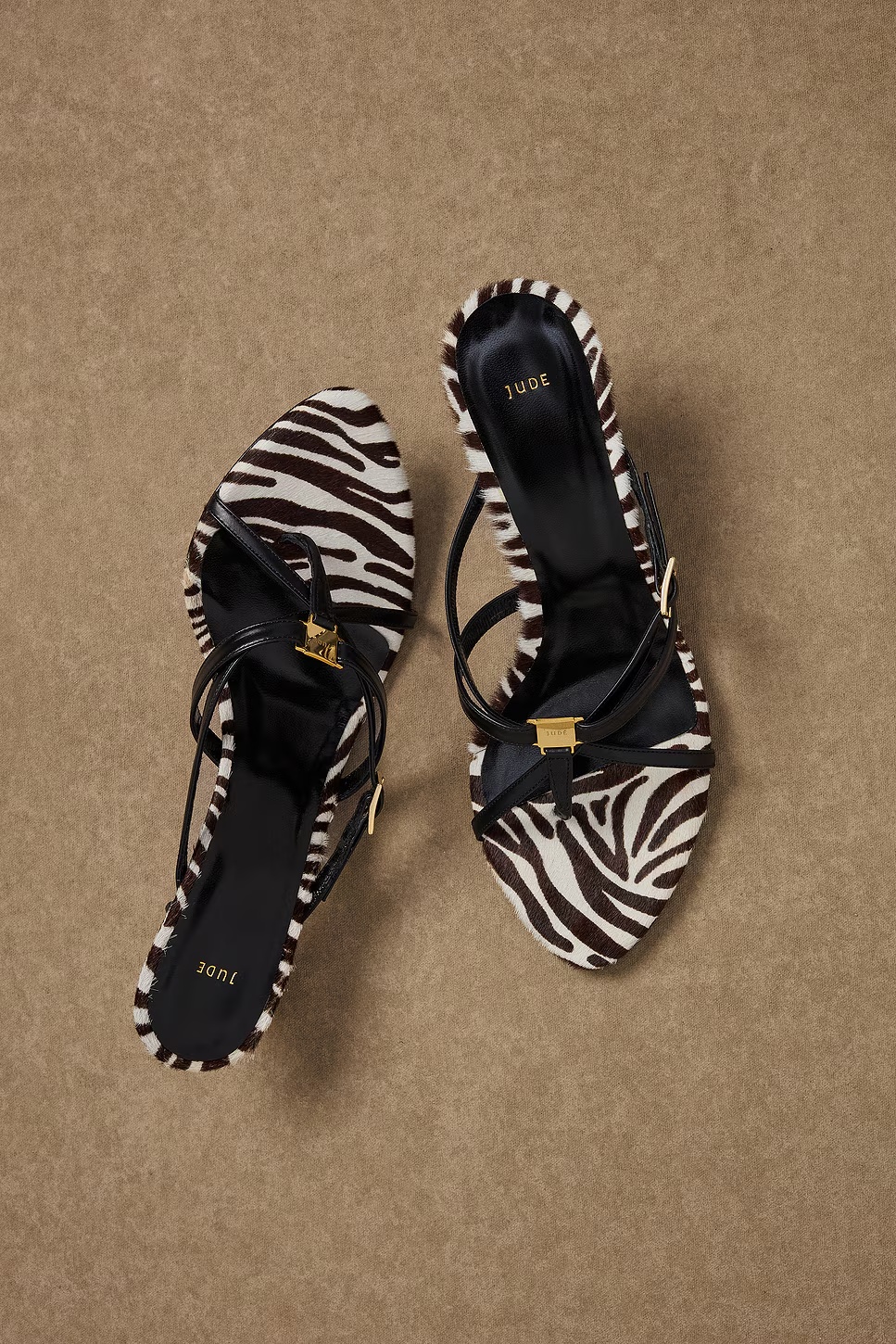 for FWRD Cross Sandal Zebra Print Pony Hair