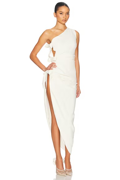 The Seline Dress With Bows Cream