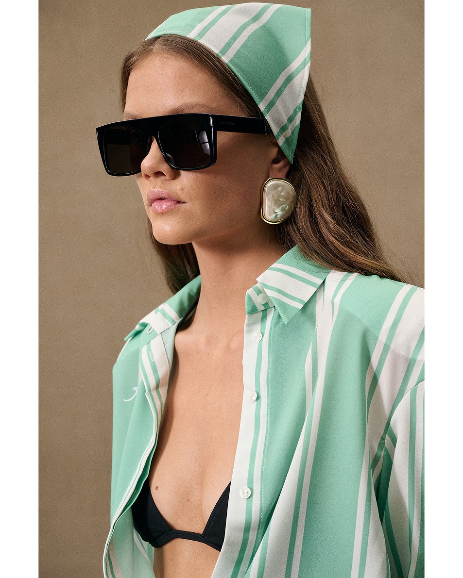 for FWRD Headscarf White & Mint Stripes