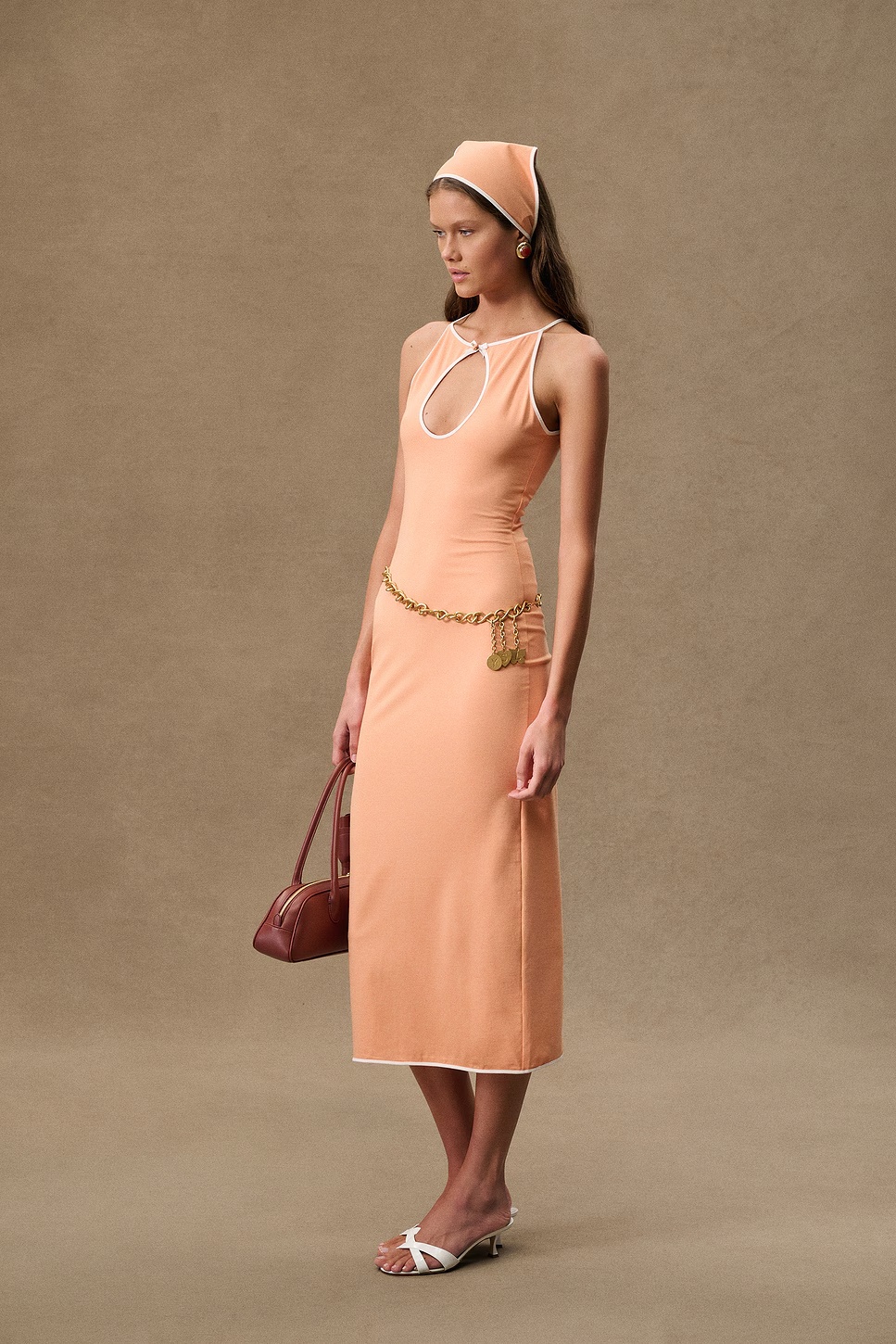 for FWRD Sleeveless Cut-out Long Dress Orange