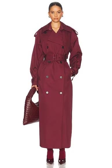 Classic Oversized Trench Burgundy