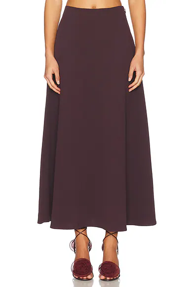 The Heavy Crepe Midi Skirt Eggplant