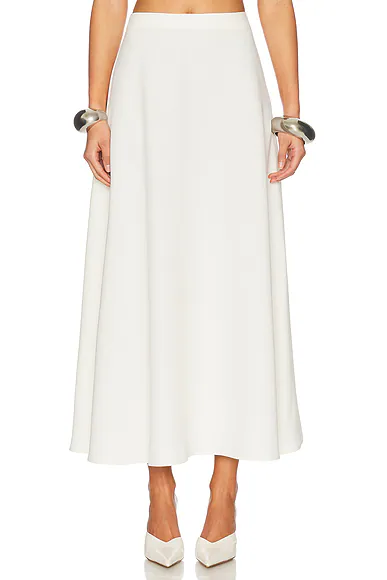 The Heavy Crepe Midi Skirt Ivory