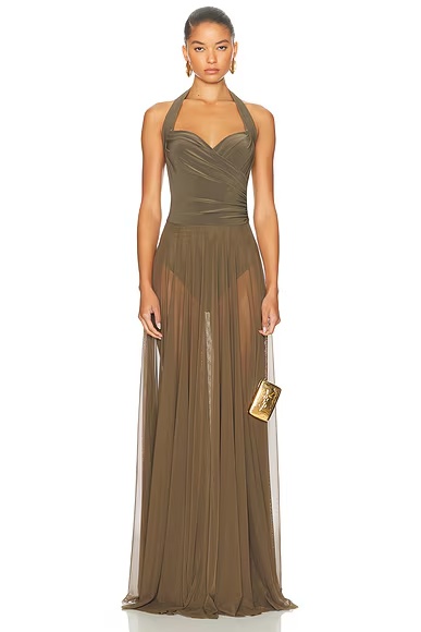 for FWRD Cayla Flared Gown Bark