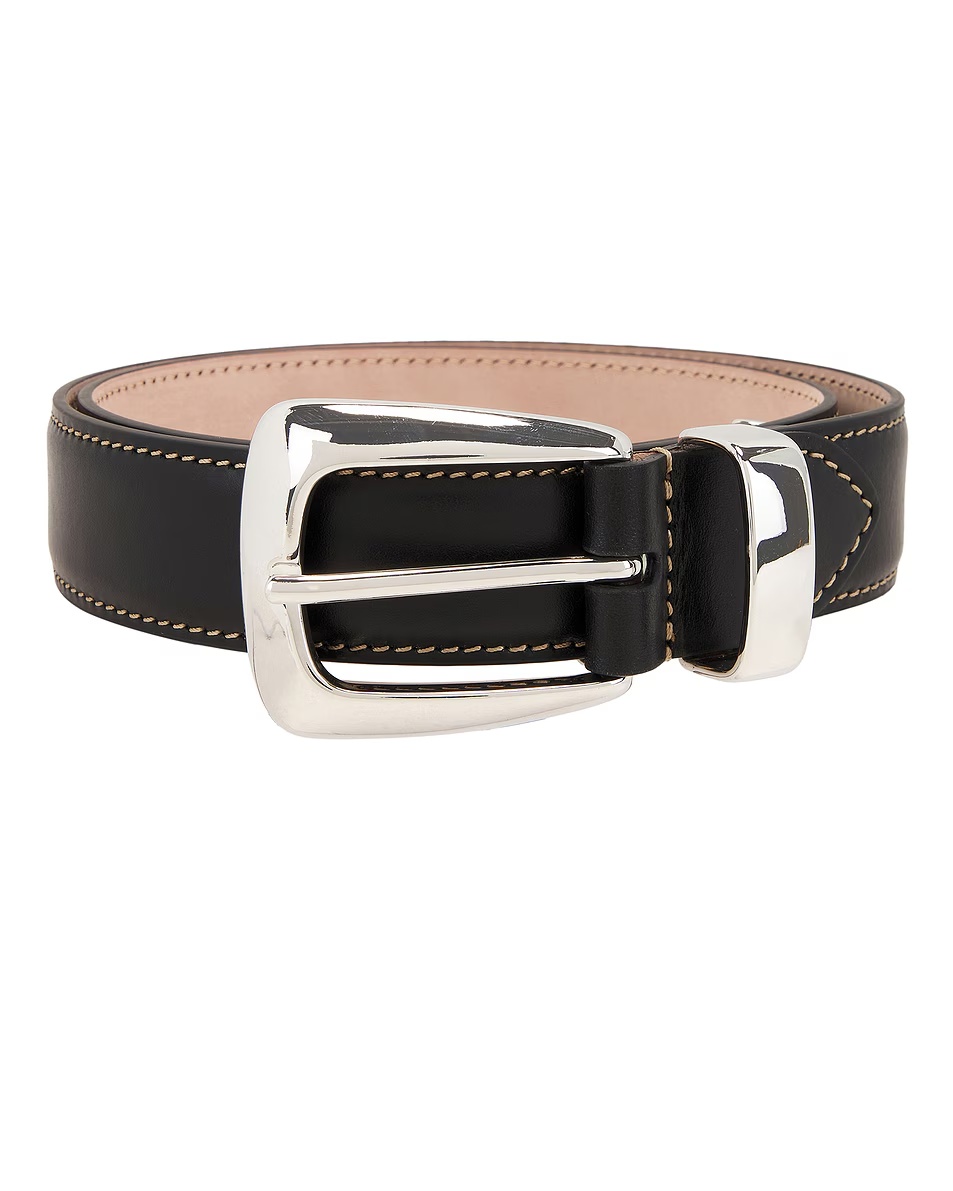 Benny 30mm Belt Dark Brown & Off White