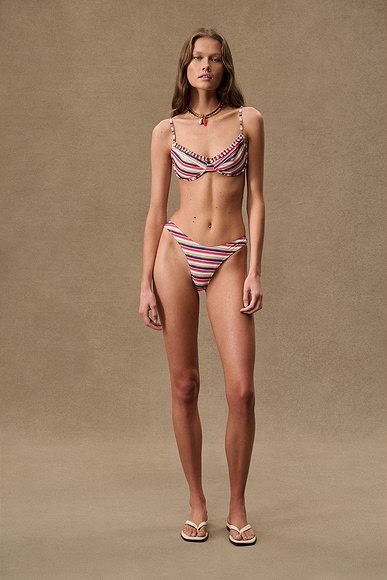 for FWRD High Cut Cheeky Bikini Bottom Stripe 2