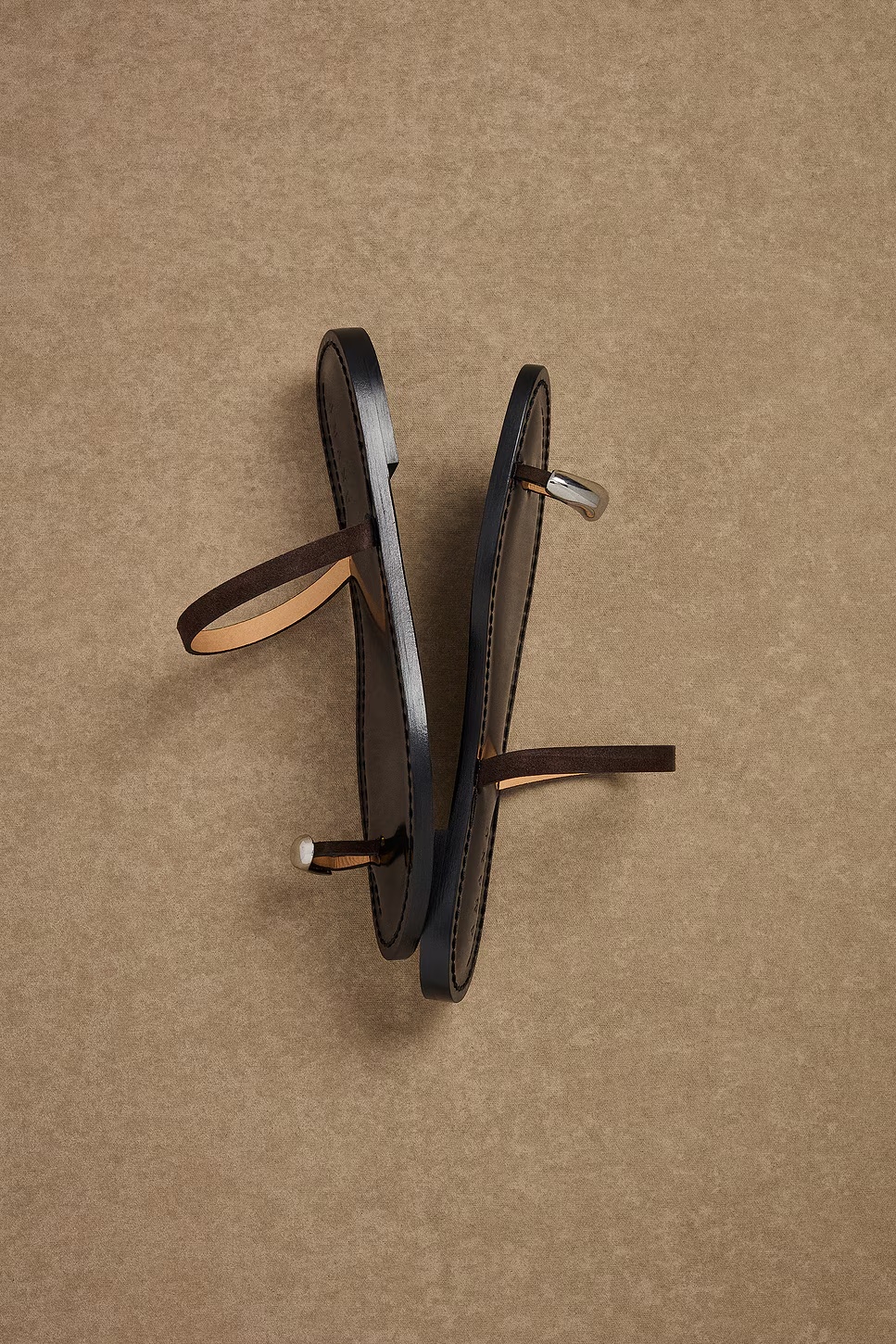 for FWRD Kibera Sandal Chocolate Suede & Silver