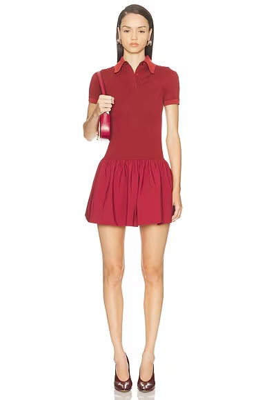 for FWRD Polo Bubble Dress Burgundy